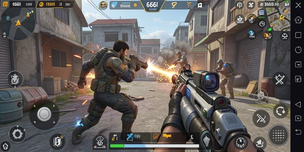 Tampilan gameplay menegangkan di 666I dalam mode TPS.