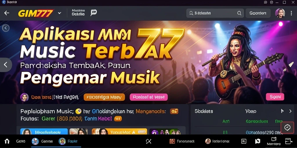 Tampilan gameplay GIM777 menampilkan berbagai pilihan lagu dan fitur interaktif.