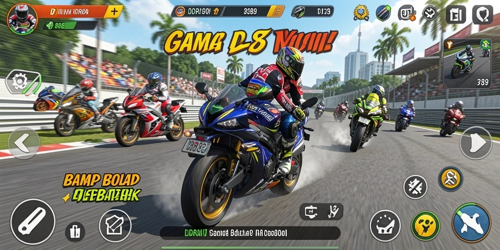 Gameplay seru balapan motor dalam IDR89 yang mendebarkan.