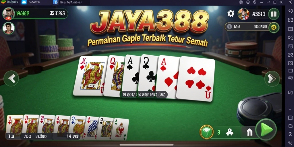 Screenshot gameplay Gaple di JAYA388 menunjukkan suasana permainan yang seru.