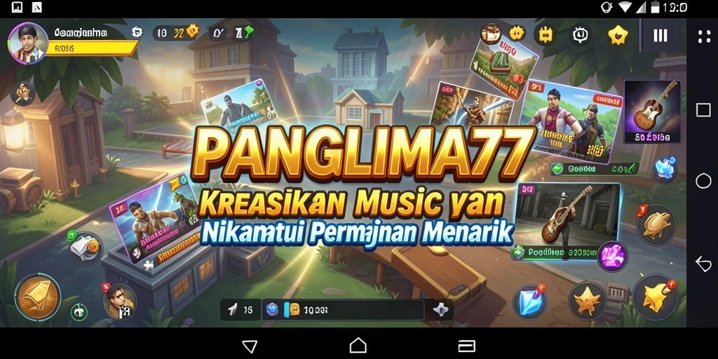 Screenshot dari gameplay PANGLIMA77 yang penuh warna dan interaktif.