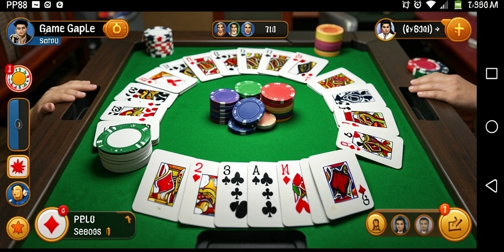 Tampilan gameplay Gaple yang seru dan interaktif di PP88.
