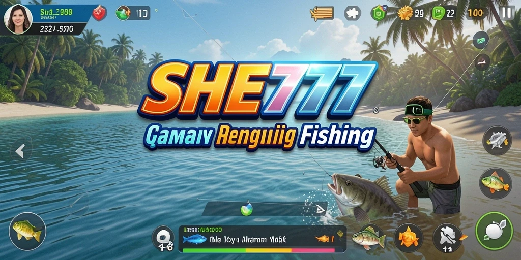 Screenshot dari gameplay <strong>SHE777</strong> yang menampilkan suasana memancing yang mendalam.