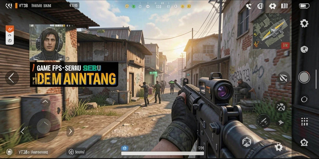 Tampilan gameplay VT38 dengan aksi tembak-menembak yang seru.