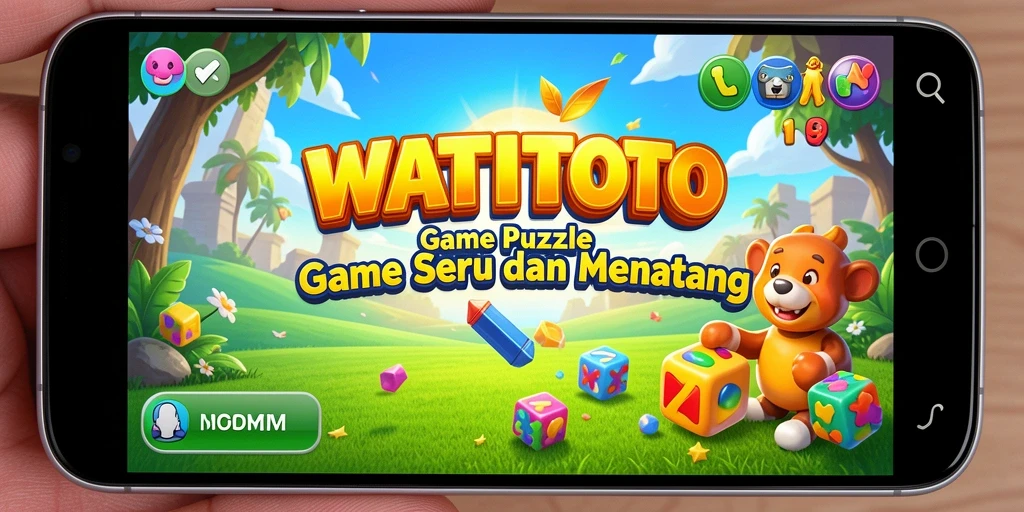 Screenshot gameplay WATITOTO yang menunjukkan tantangan puzzle.